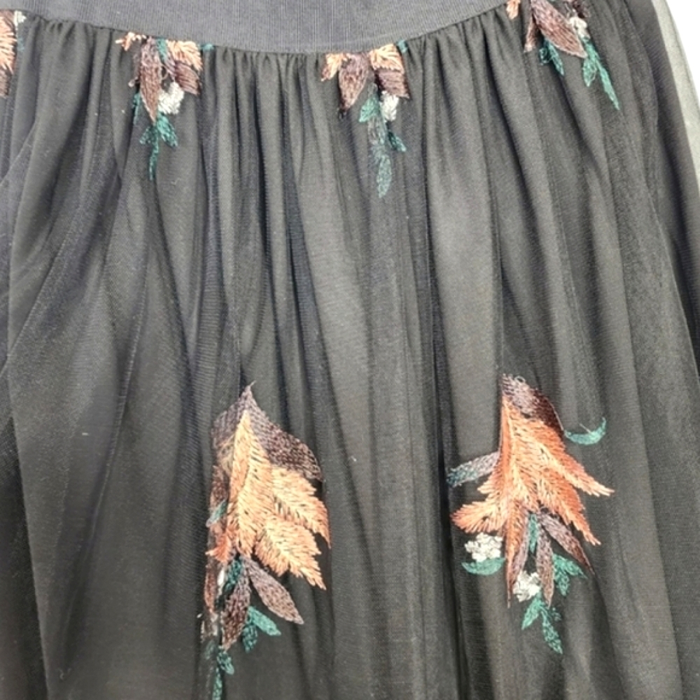 Dixie skirt embroidered chiffon full black size 6/8 - Picture 6 of 12